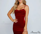 Lola High Stylish Slit Velvet Dress