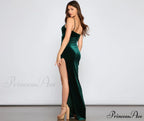 Lola High Stylish Slit Velvet Dress