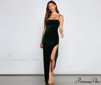 Lola High Stylish Slit Velvet Dress