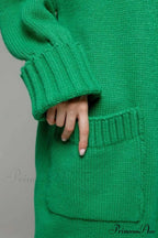 Long Cardigan with Open Front and Pockets