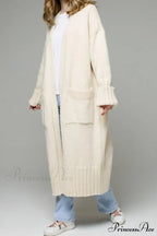 Long Cardigan with Open Front and Pockets