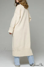 Long Cardigan with Open Front and Pockets