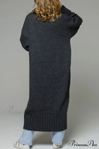 Long Cardigan with Open Front and Pockets