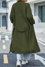 Long Cardigan with Open Front and Tie-waist