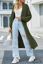 Long Cardigan with Open Front and Tie-waist