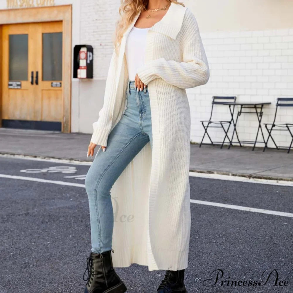 Long Colour Solid Cardigan
