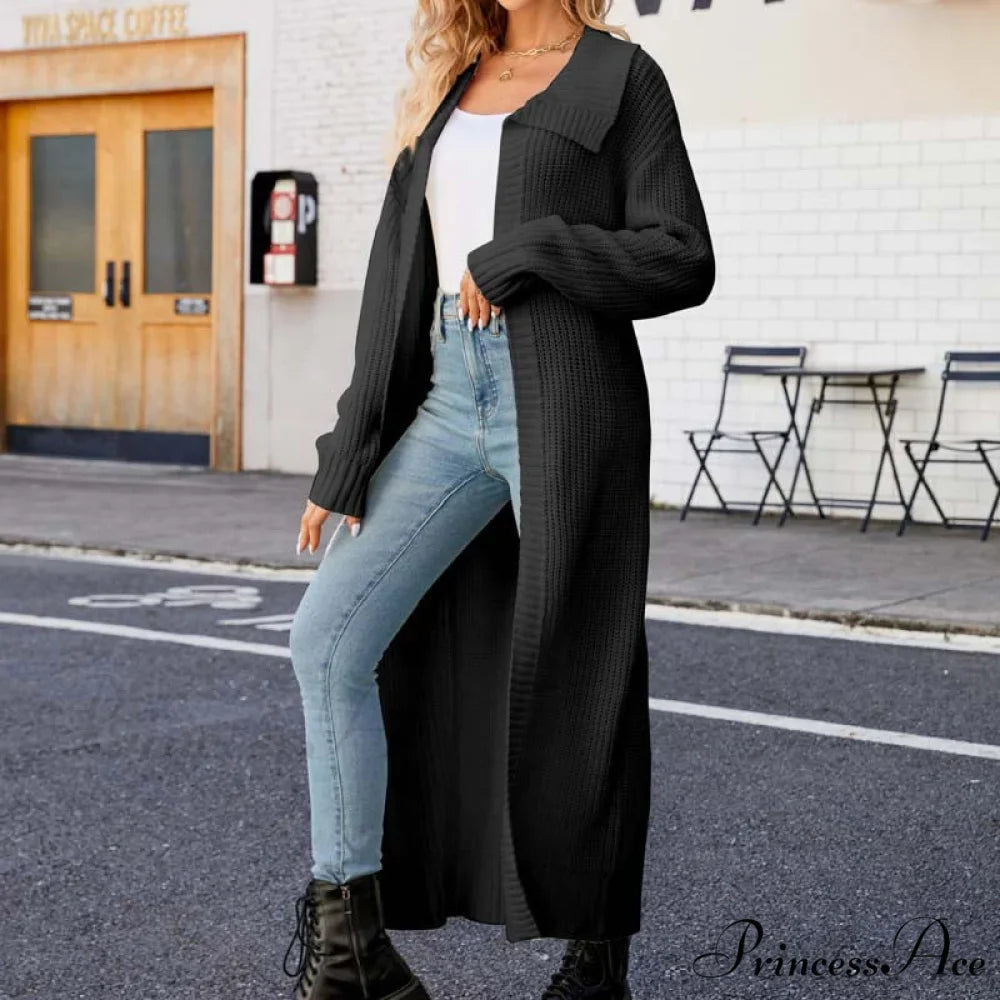 Long Colour Solid Cardigan