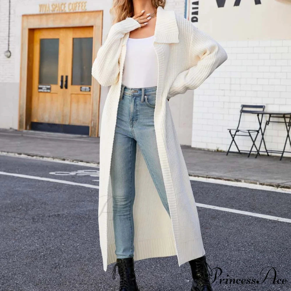 Long Colour Solid Cardigan