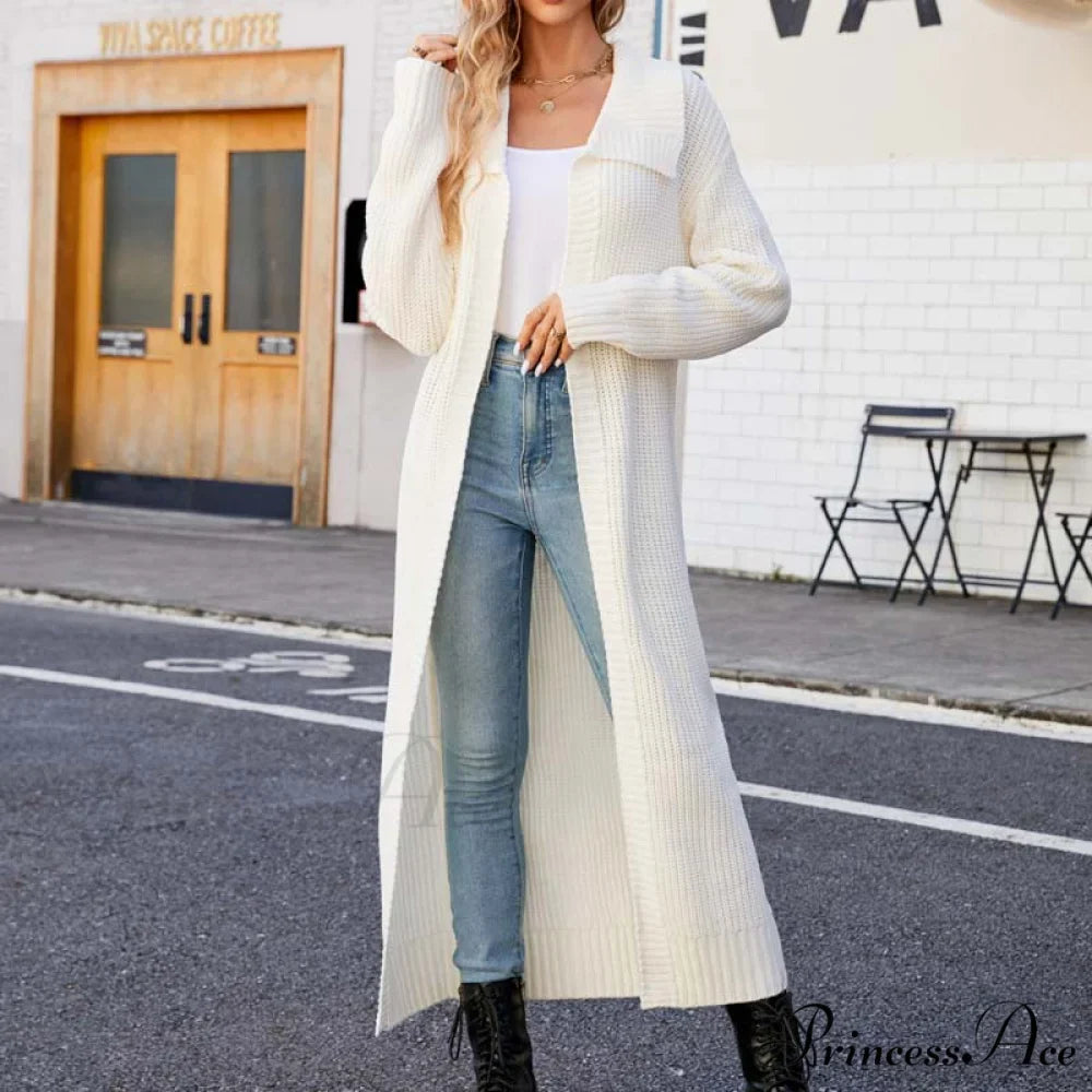 Long Colour Solid Cardigan