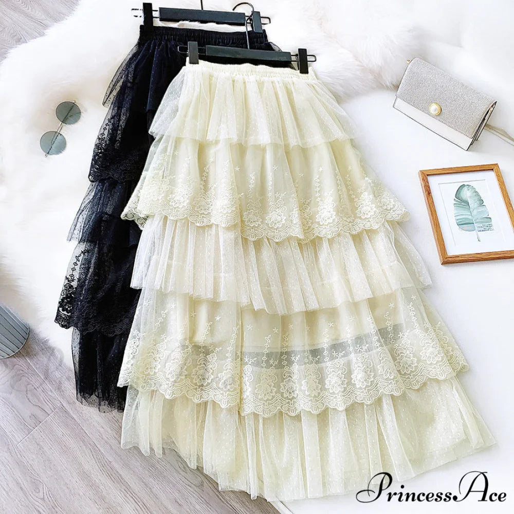 Long Elegant Fashion Lace Skirts