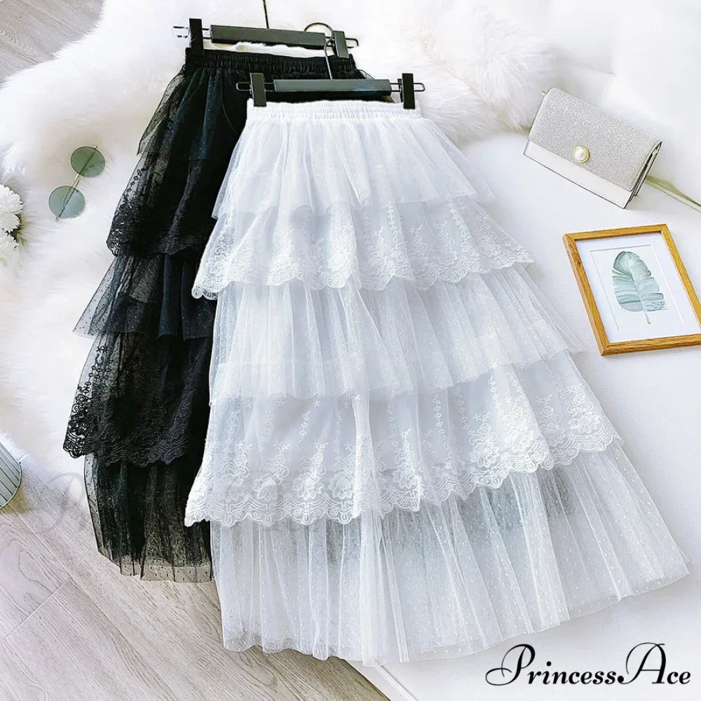 Long Elegant Fashion Lace Skirts