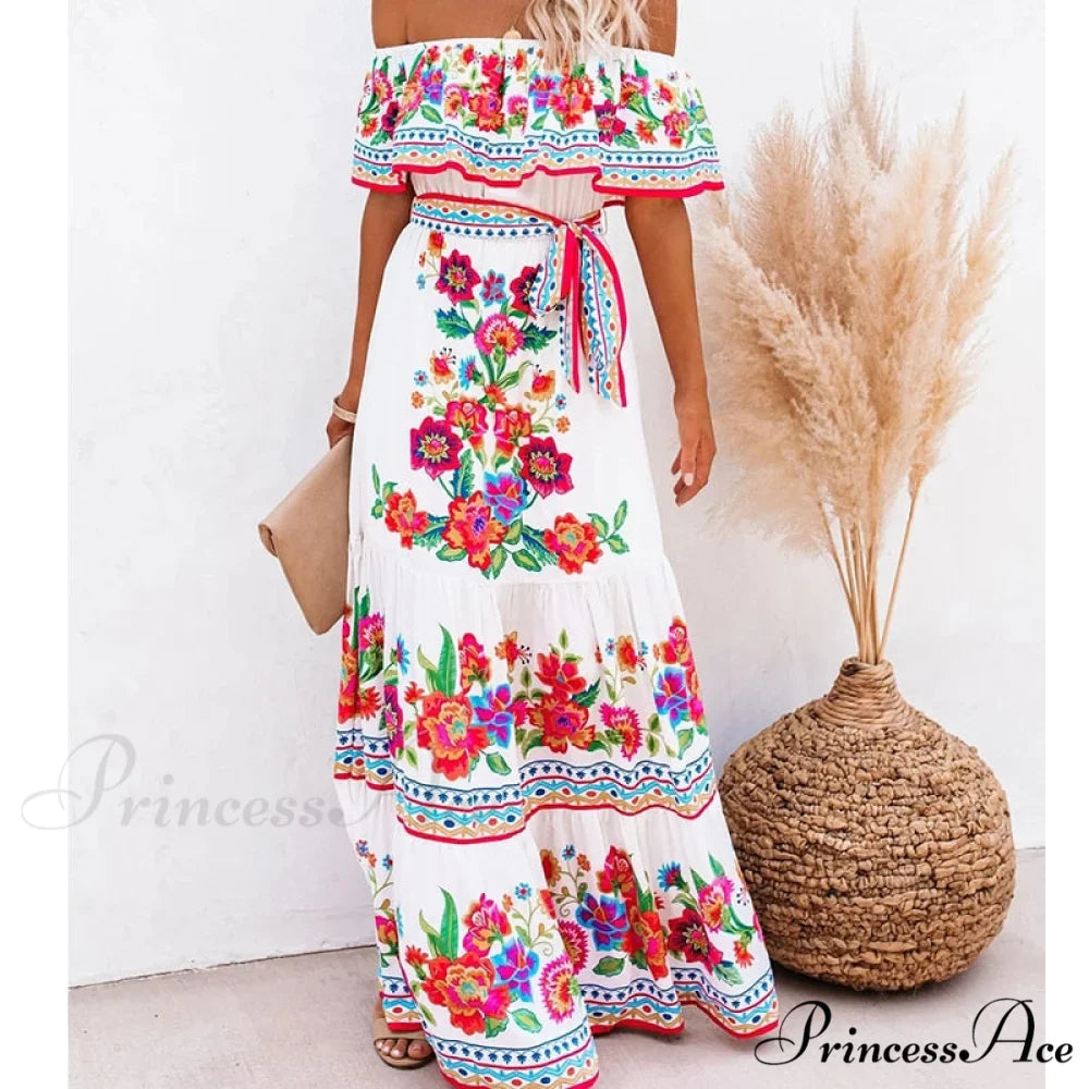 Long Floral Print Casual Elegant Party Dresses