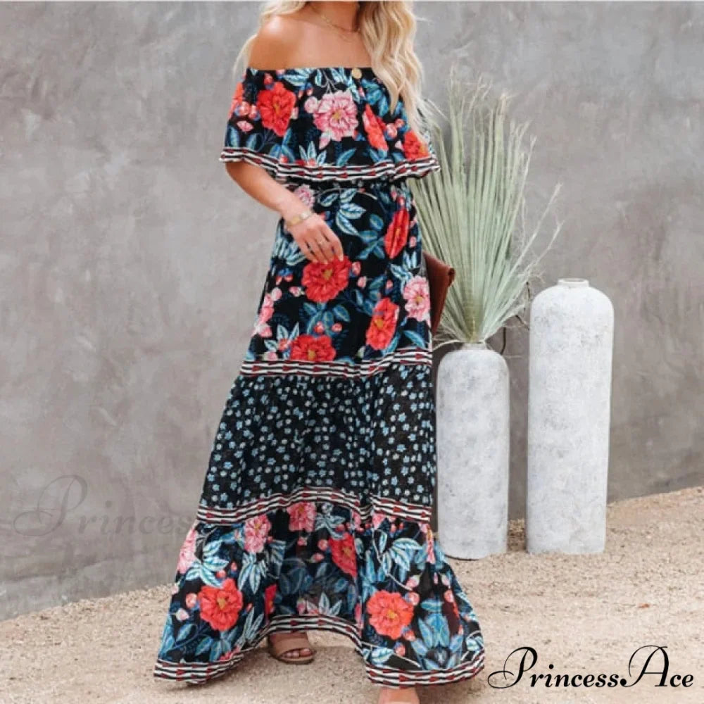 Long Floral Print Casual Elegant Party Dresses