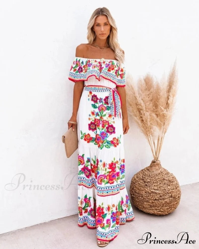 Long Floral Print Casual Elegant Party Dresses