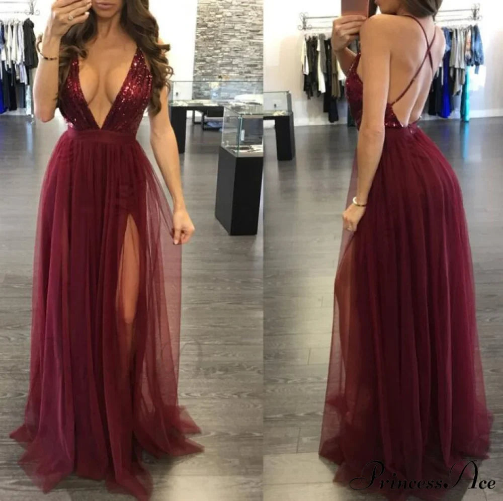Long Maxi Cocktail Party Gown Bandage Blackless Dress
