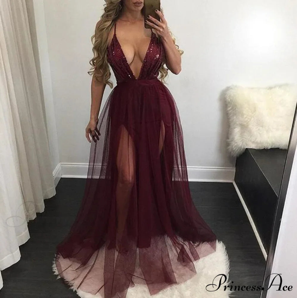 Long Maxi Cocktail Party Gown Bandage Blackless Dress