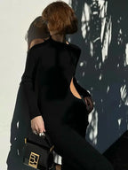 Long Sleeve Backless Party for Women Clothes Club Elegant Gown Hot Midi Dress Fashion Outfits