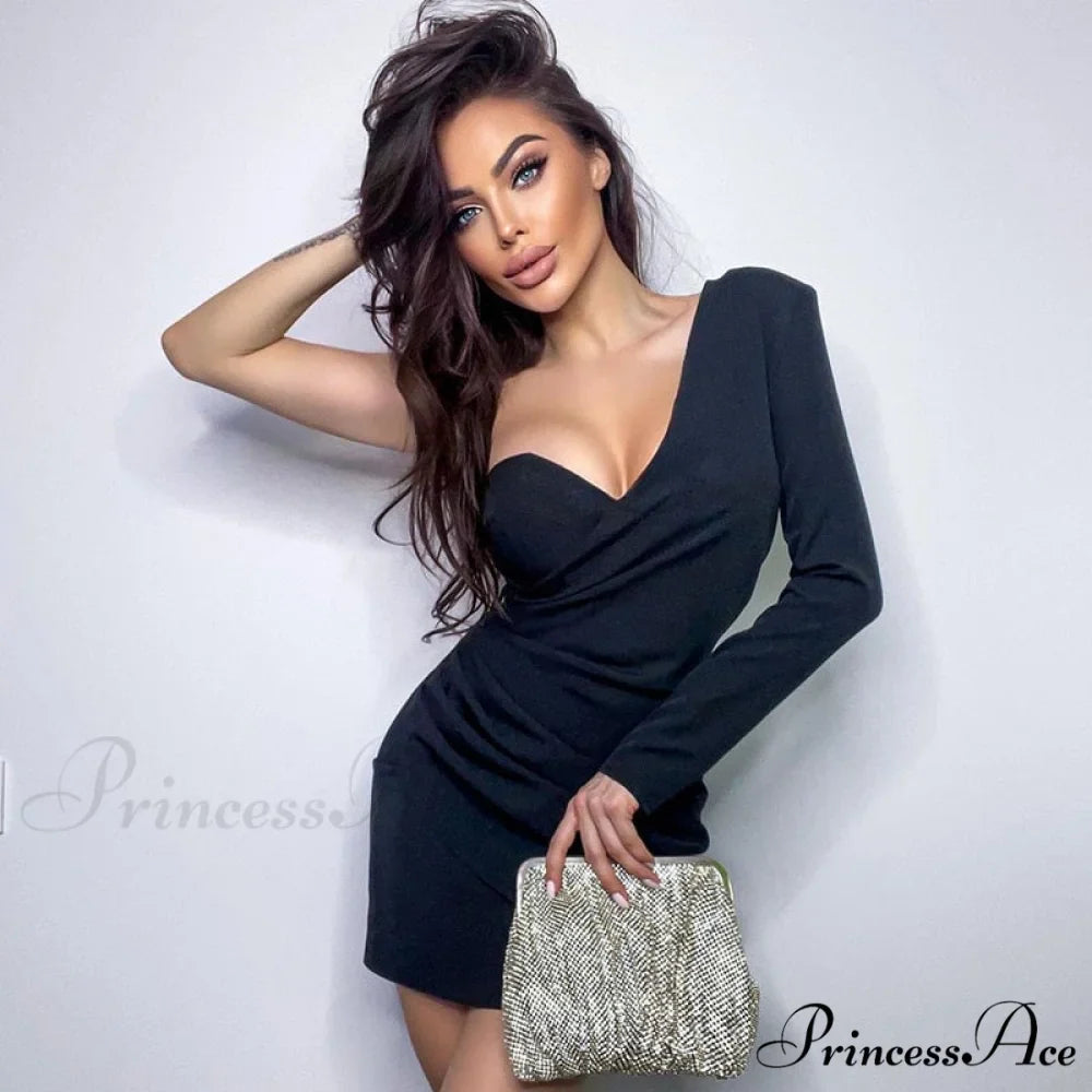 Long Sleeve Black Bodycon Party Dresses