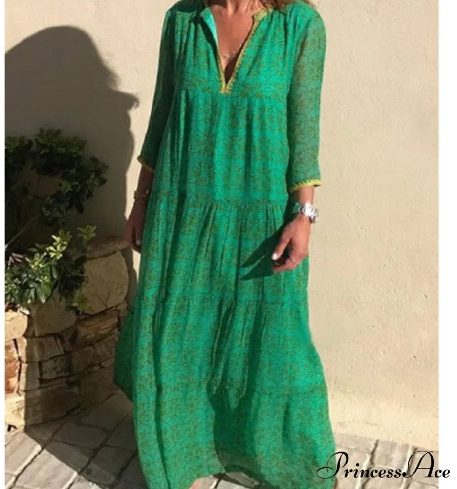 Long Sleeve Bohemian Maxi Dresses