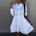 Long Sleeve Button Party Casual Loose Shirt Dress