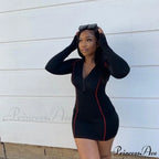 Long Sleeve Casual Skinny Fitness Mini Slim Short Dress