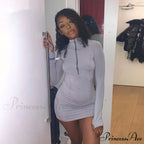 Long Sleeve Casual Skinny Fitness Mini Slim Short Dress