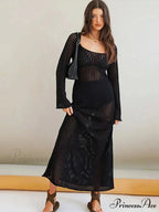 Long Sleeve Commute Robe Maxi Dress