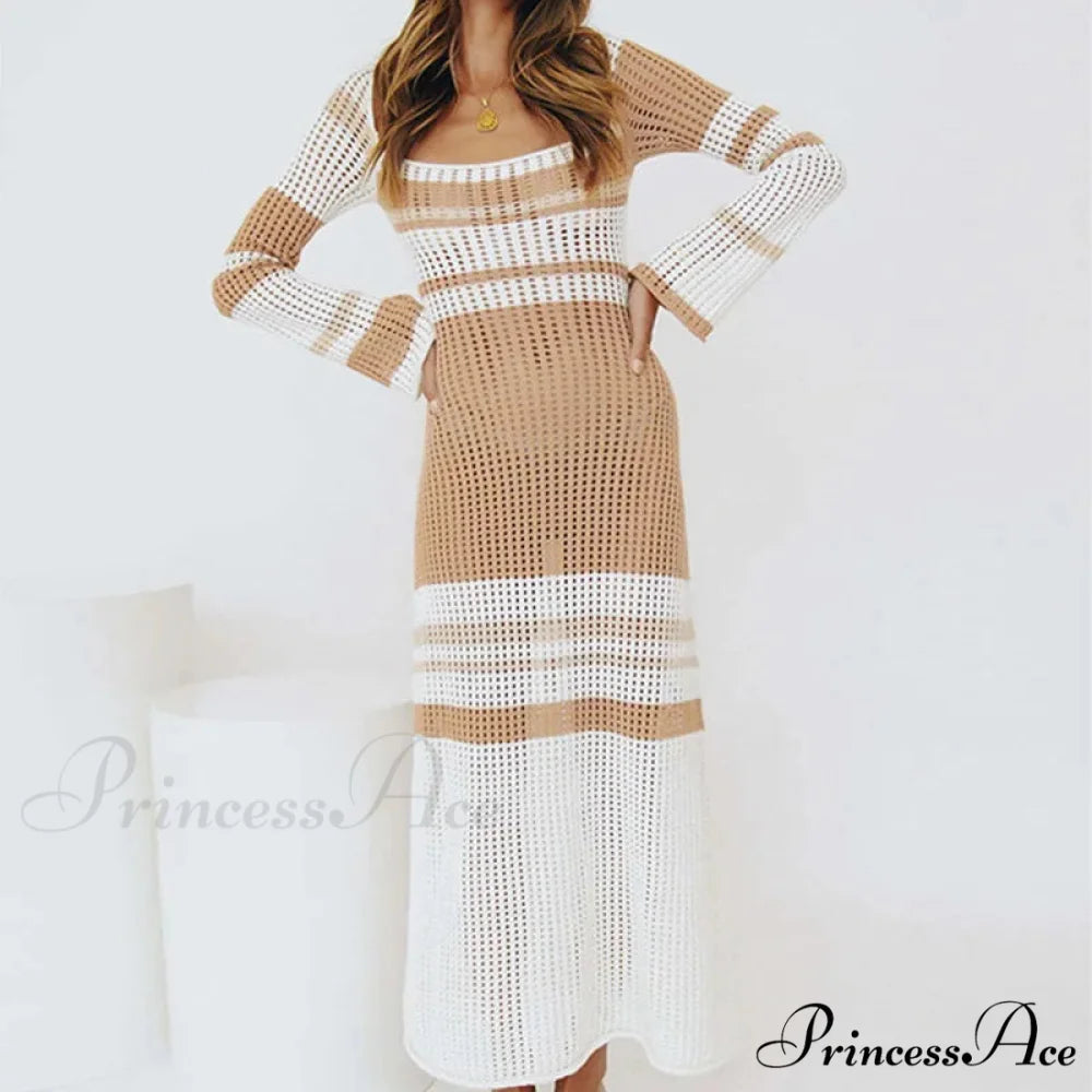 Long Sleeve Commute Robe Maxi Dress