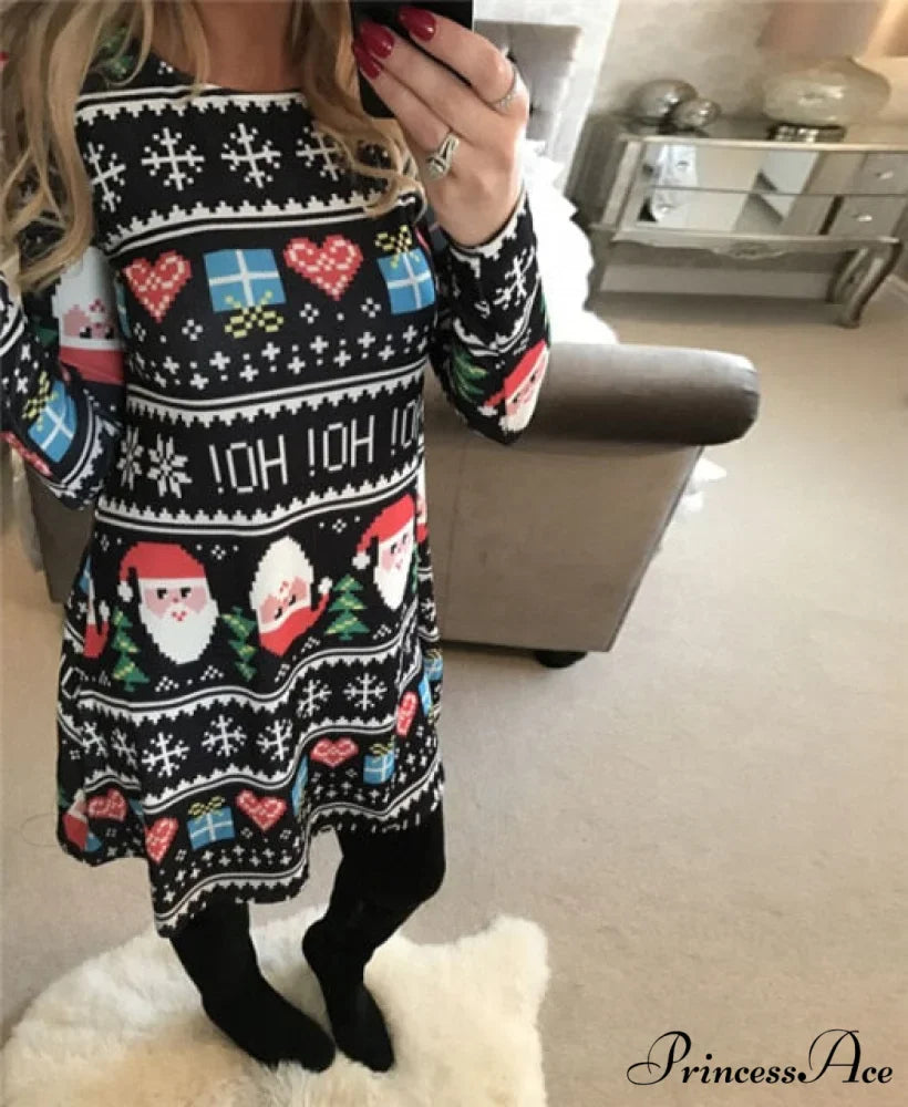 Long Sleeve Cute Christmas Dresses