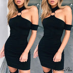 Long Sleeve Evening Black Party Bodycon Dress