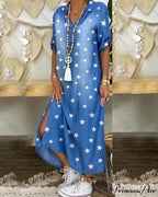 Long Sleeve Shirt Denim Long Dress