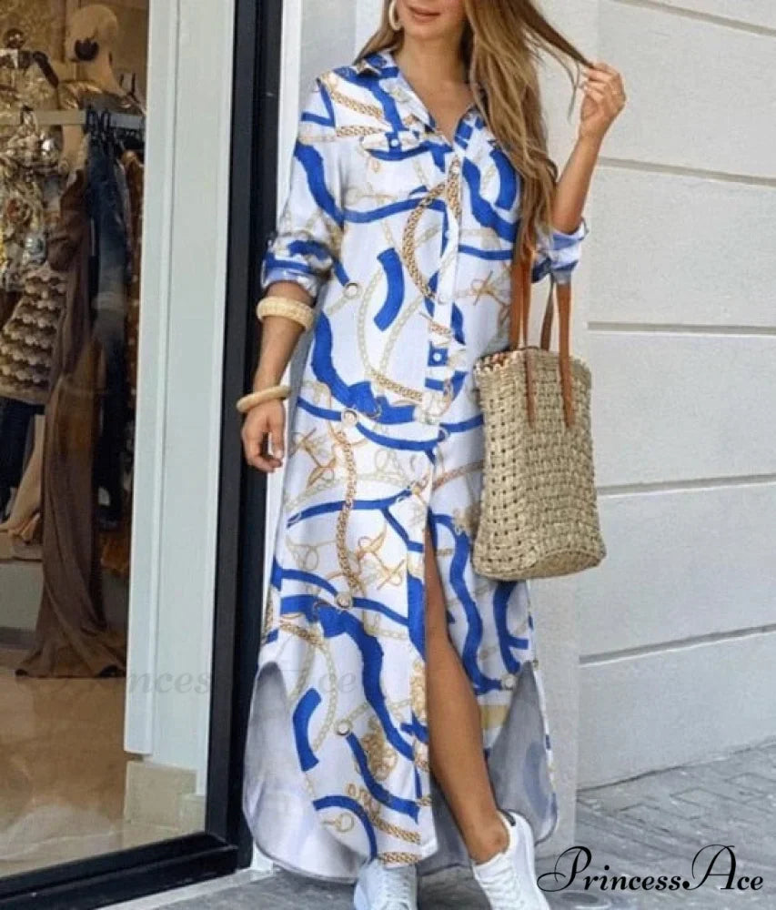 Long Sleeve Shirt Denim Long Dress