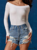 Long Sleeve Slim Colorful Striped Print Slash Neck T-Shirts