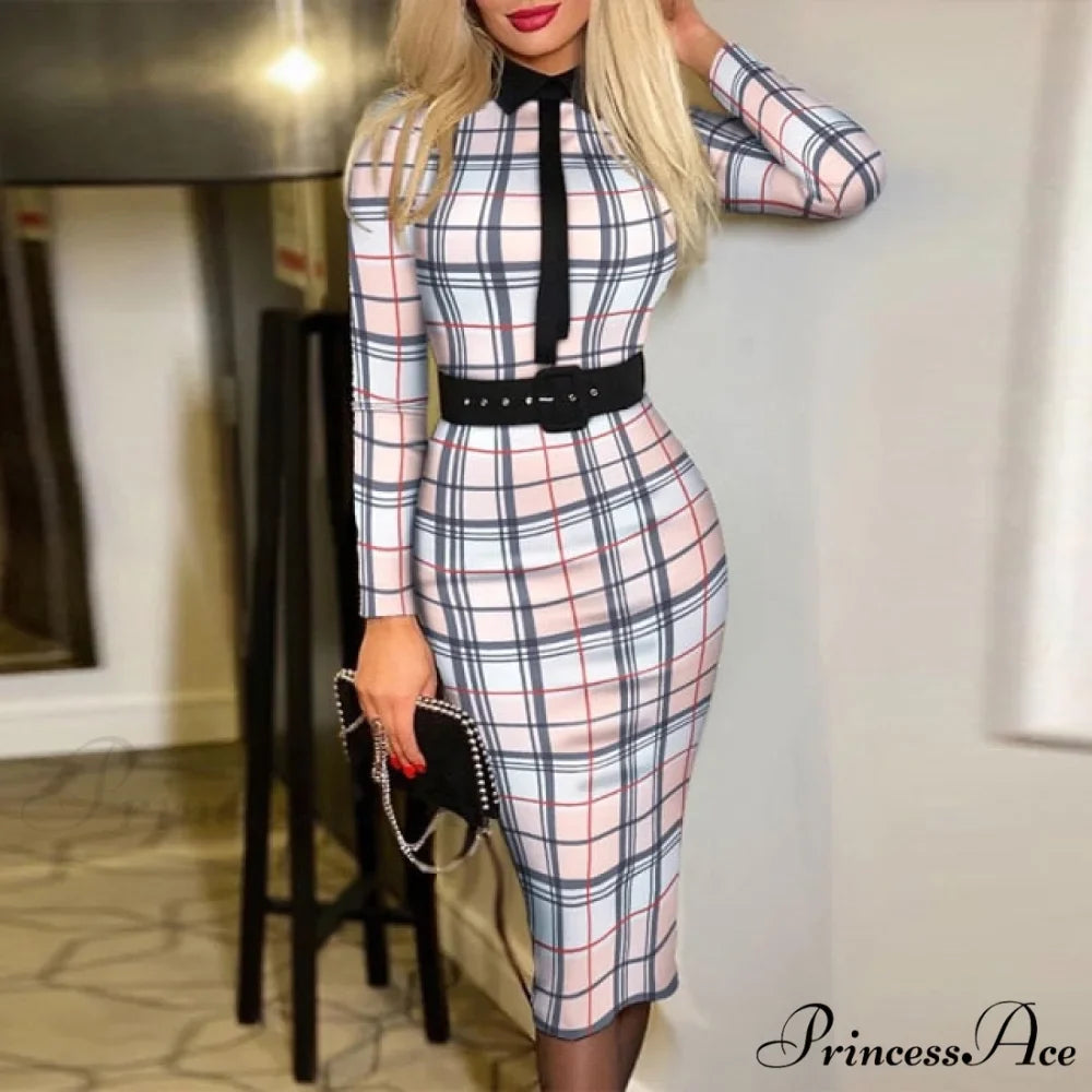 Long Sleeve Slim Fitness Elegant A Line Pencil Dresses