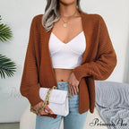 Long Sleeve Solid Color Knitted Cardigan Coat