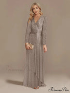 Long Sleeve V-Neck Party Dress