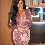 Long Sleeve Velvet Mini Elegant Party Dresses