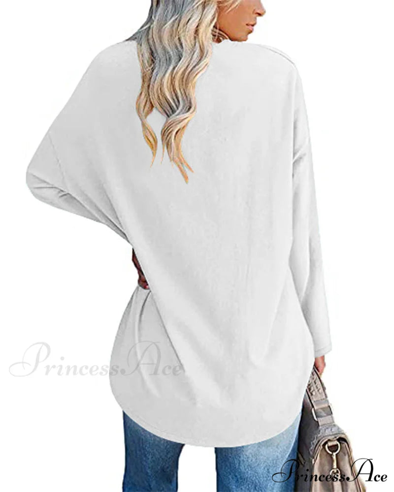 long-sleeved women's V-neck t-shirt