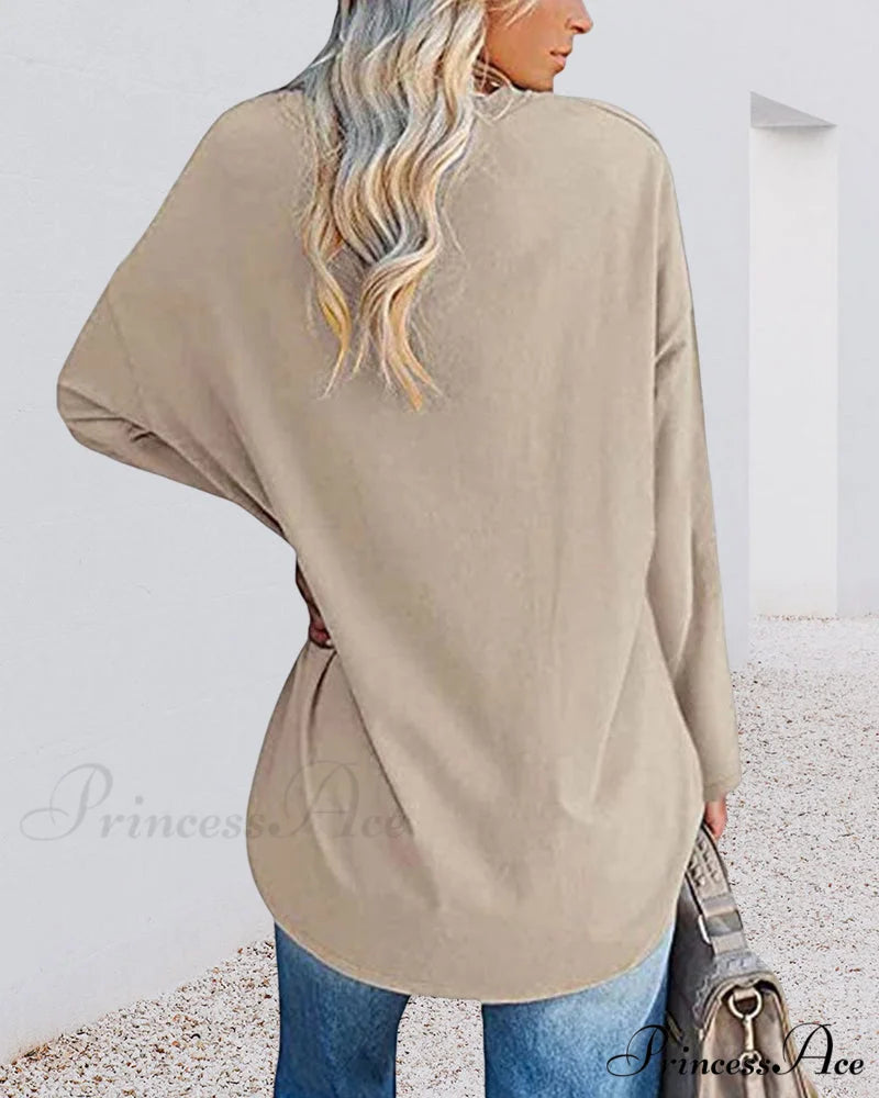 long-sleeved women's V-neck t-shirt