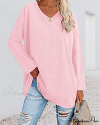 long-sleeved women's V-neck t-shirt