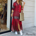 Long Sleeves Shirt Casual Plaid Vestidos Dress