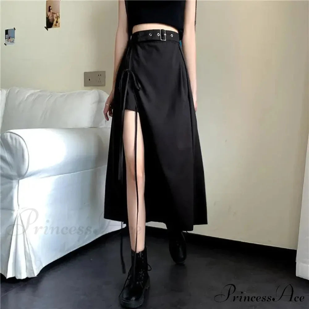 Long Solid Simple All Match High Waist Casual Comfortable Vintage Skirt