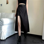 Long Solid Simple All Match High Waist Casual Comfortable Vintage Skirt