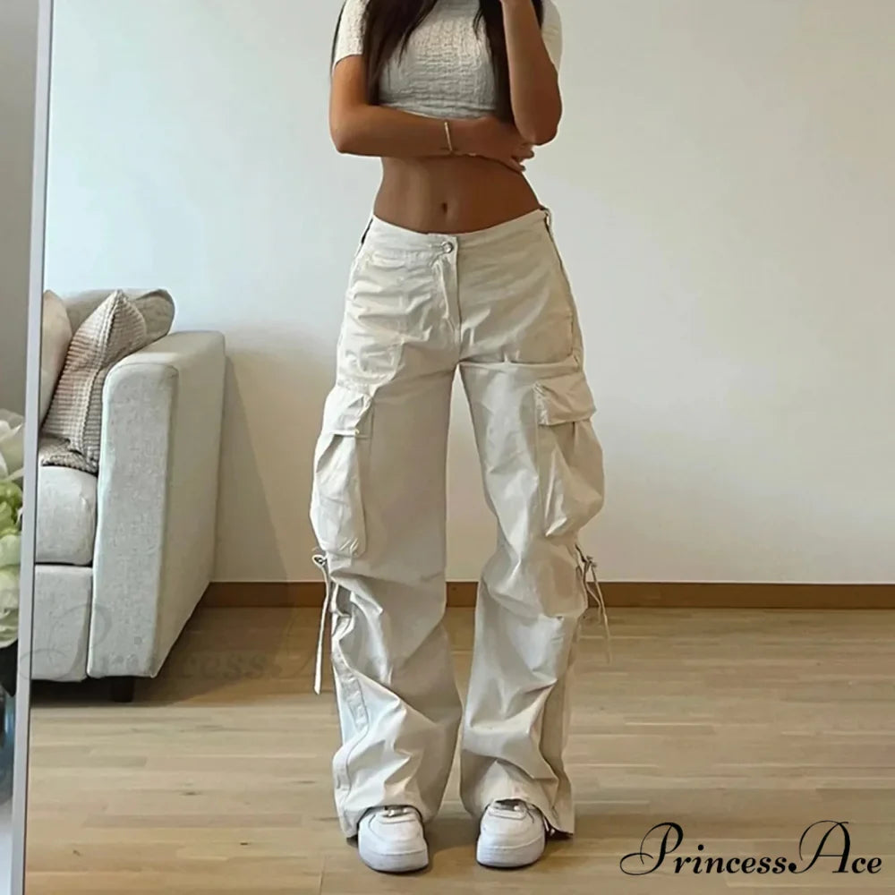 Loose Cargo Cinch Wide Leg Trousers