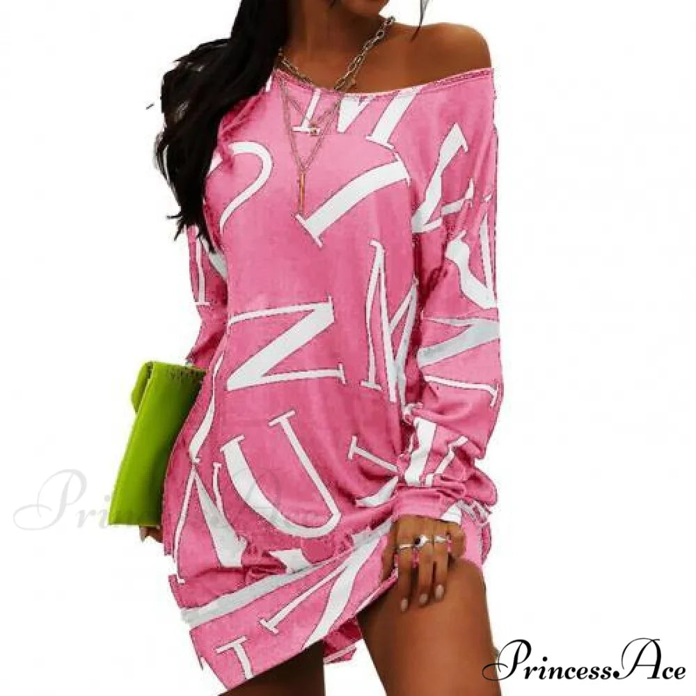 Loose Casual Streetwear Long Sleeve O Neck Dress