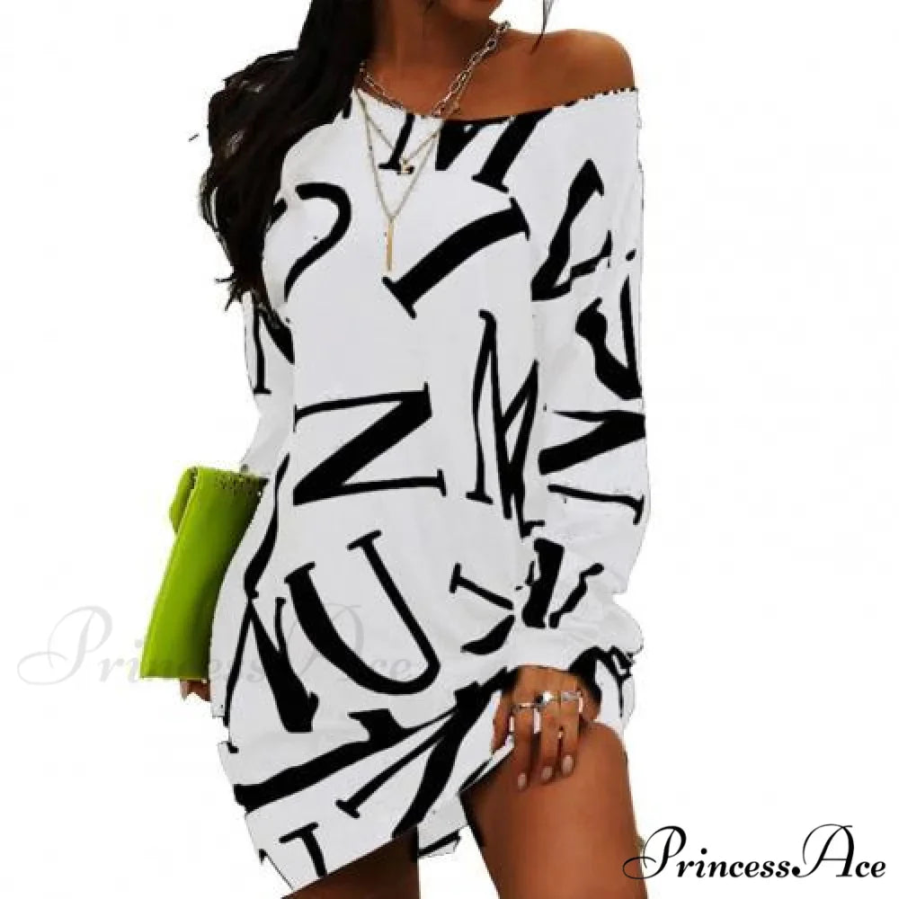 Loose Casual Streetwear Long Sleeve O Neck Dress