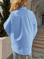 Loose Collared Informal Solid Blouse