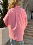 Loose Collared Informal Solid Blouse