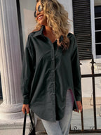 Loose Collared Informal Solid Blouse