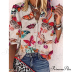 Loose Colorful Print Large Size Blouses